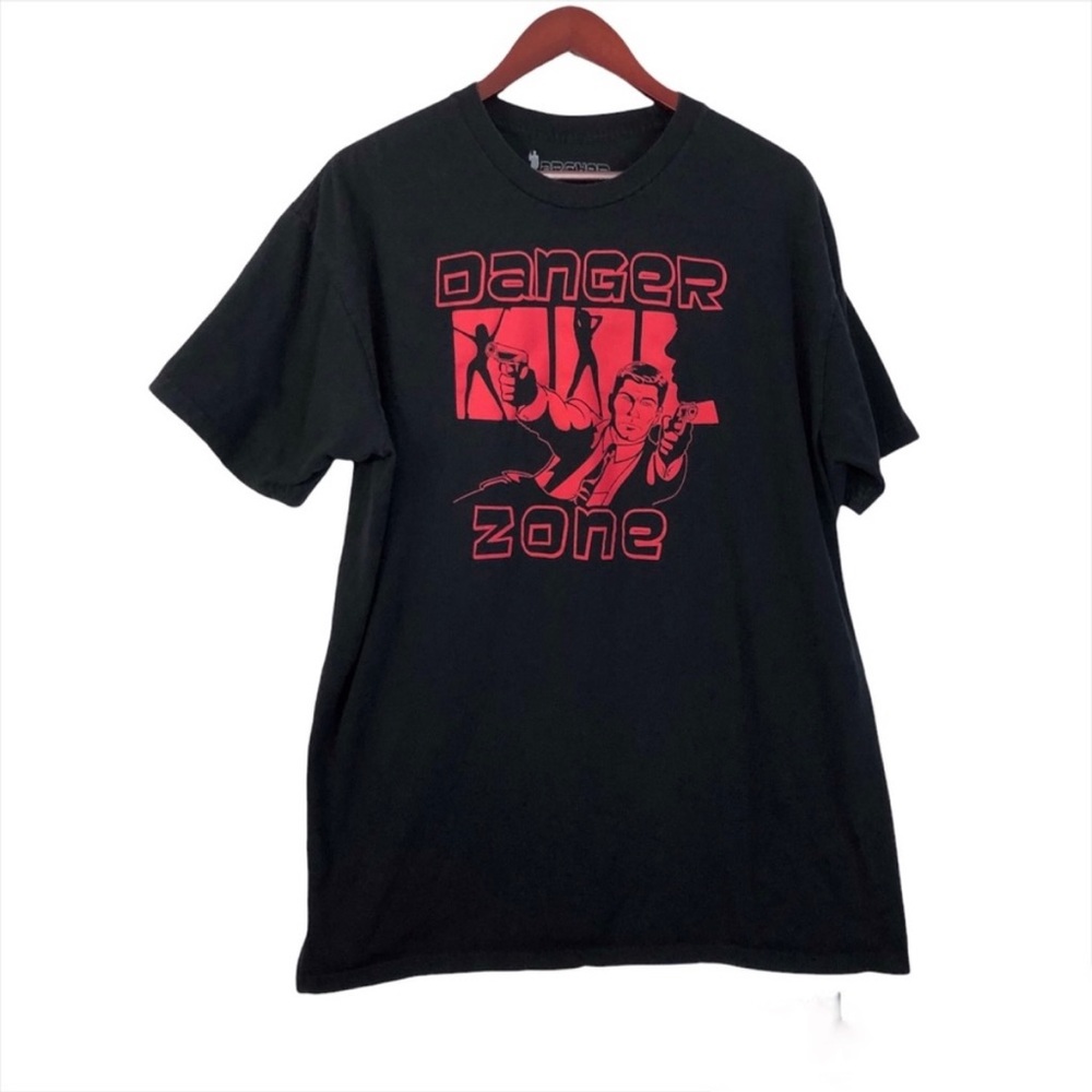 Archer Danger Zone Black Red Short Sleeve T Shirt